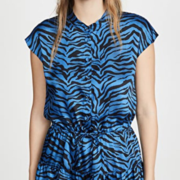 Rebecca Minkoff Ollie Royal Blue Zebra Dress S NWT - Picture 2 of 11